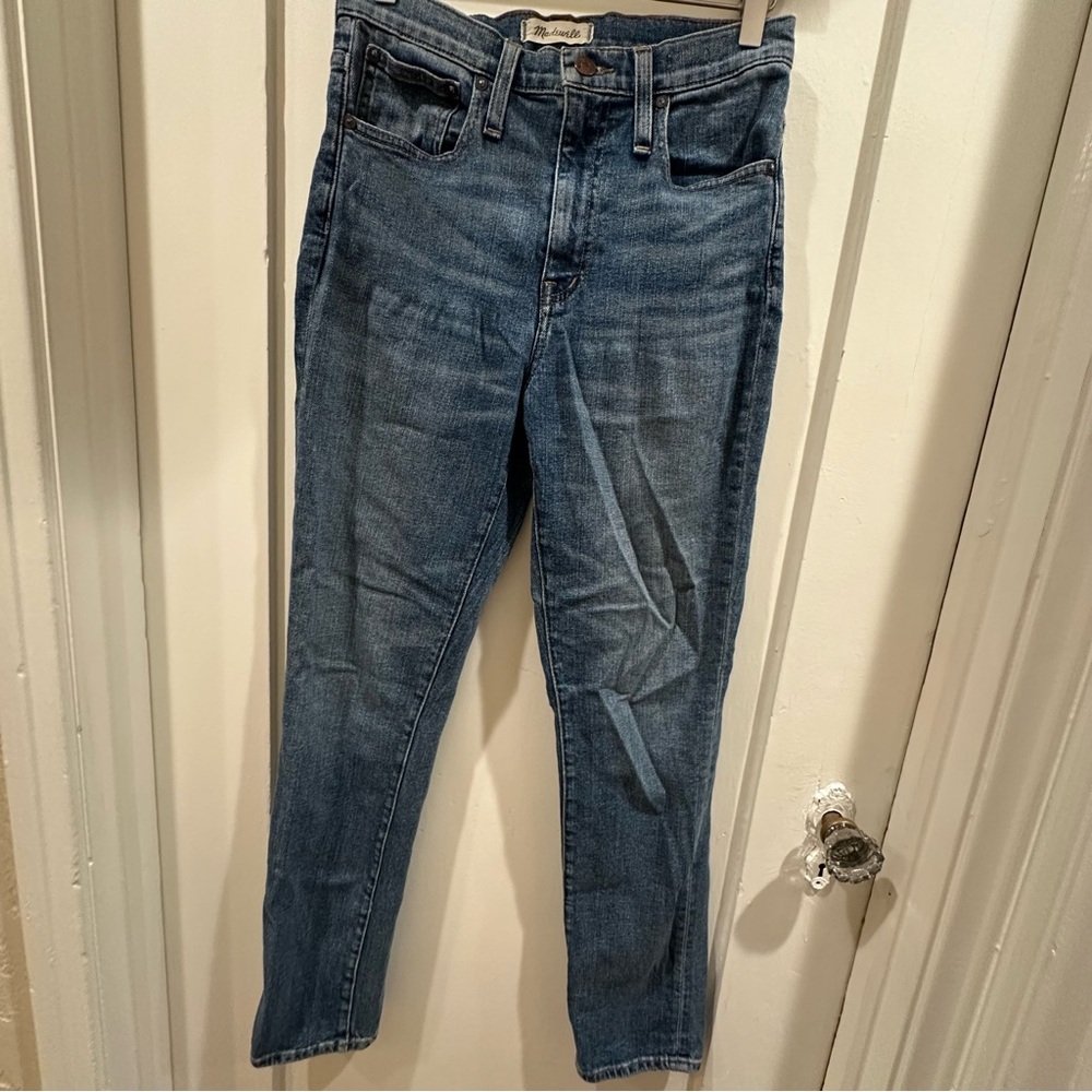 Madewell The High Rise Slim Boy Jean - Classic Medium Blue Denim